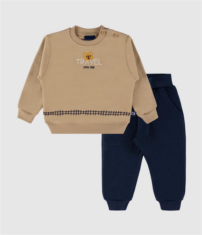 Set aus gemütlichem Sweatshirt und Jogginghose mit Stickerei