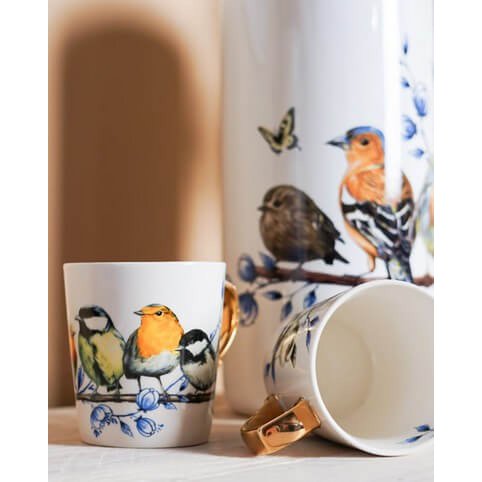 Tazza Uccelli della foresta color oro