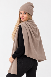 PENELOPE sjaal – 100% merinowol – taupe