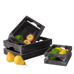 Caisses de rangement et d'accent rustiques gigognes | Boîtes en bois de ferme pour l'artisanat