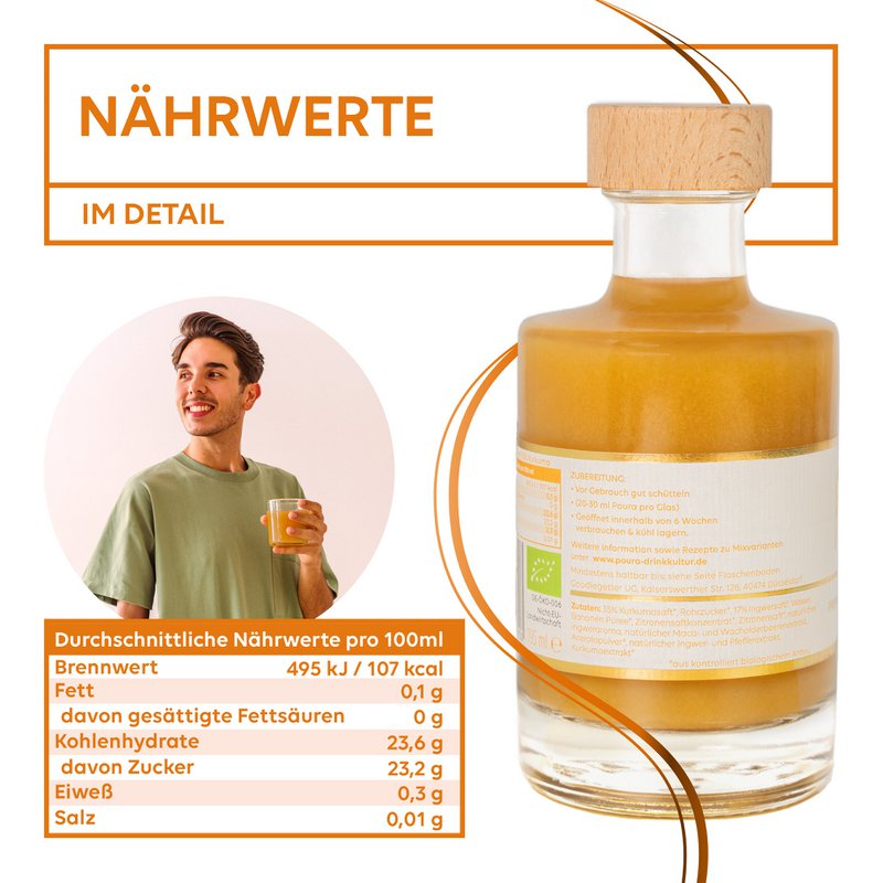 Poura BIO Premium Syrop Kurkumowy 195ml