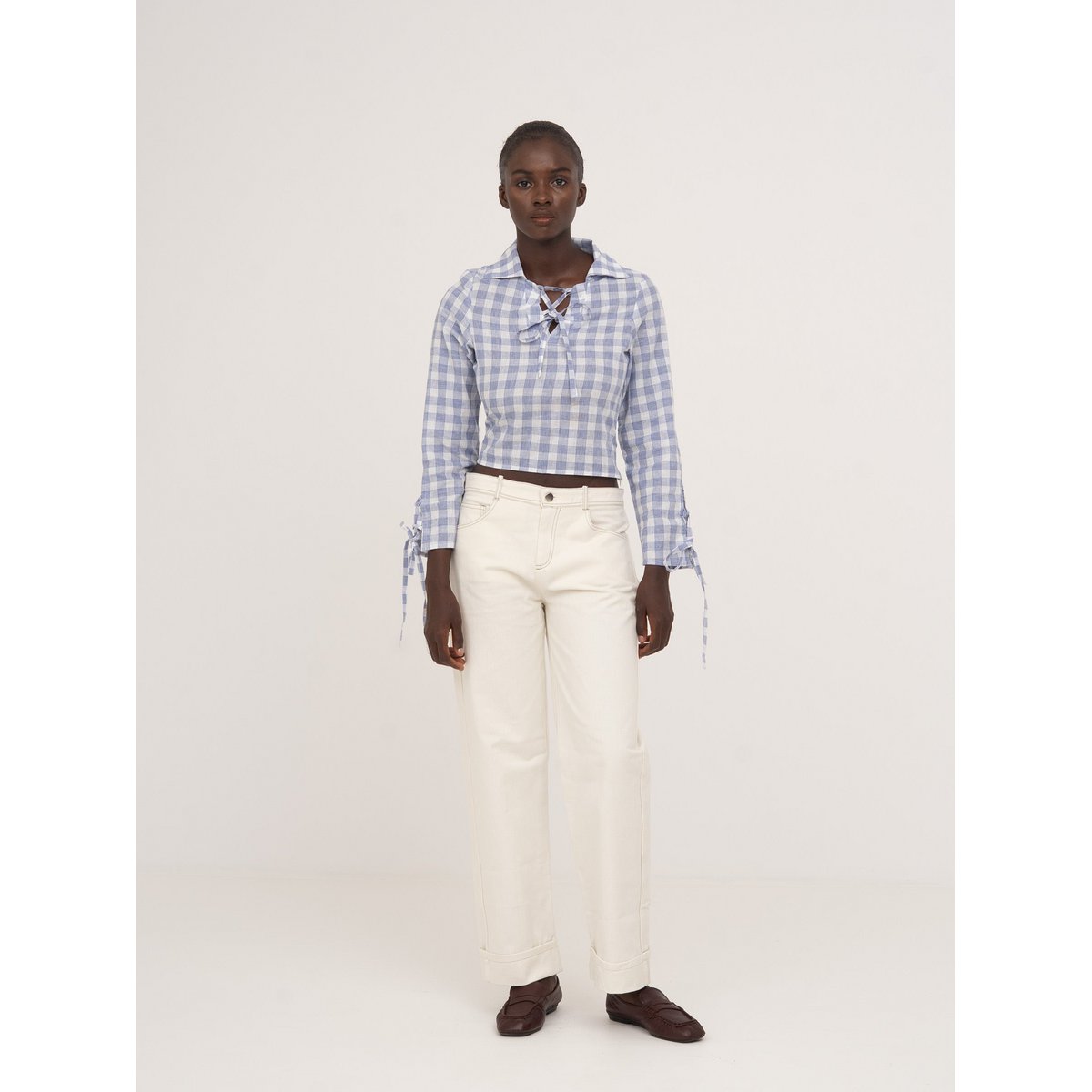 Chemise bleue à carreaux Commute
