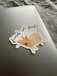 Vinyl Sticker Friends not food, pig
