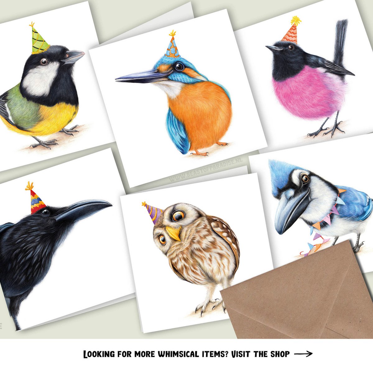 Carte d'anniversaire, carte de vœux, carte d'oiseau, animaux, merle rose