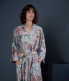 Badekåbe Kimono Flora Costera Mandel