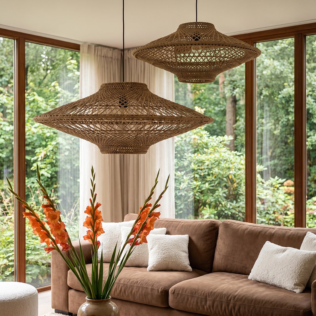 Corda hanging lamp Naturel Medium