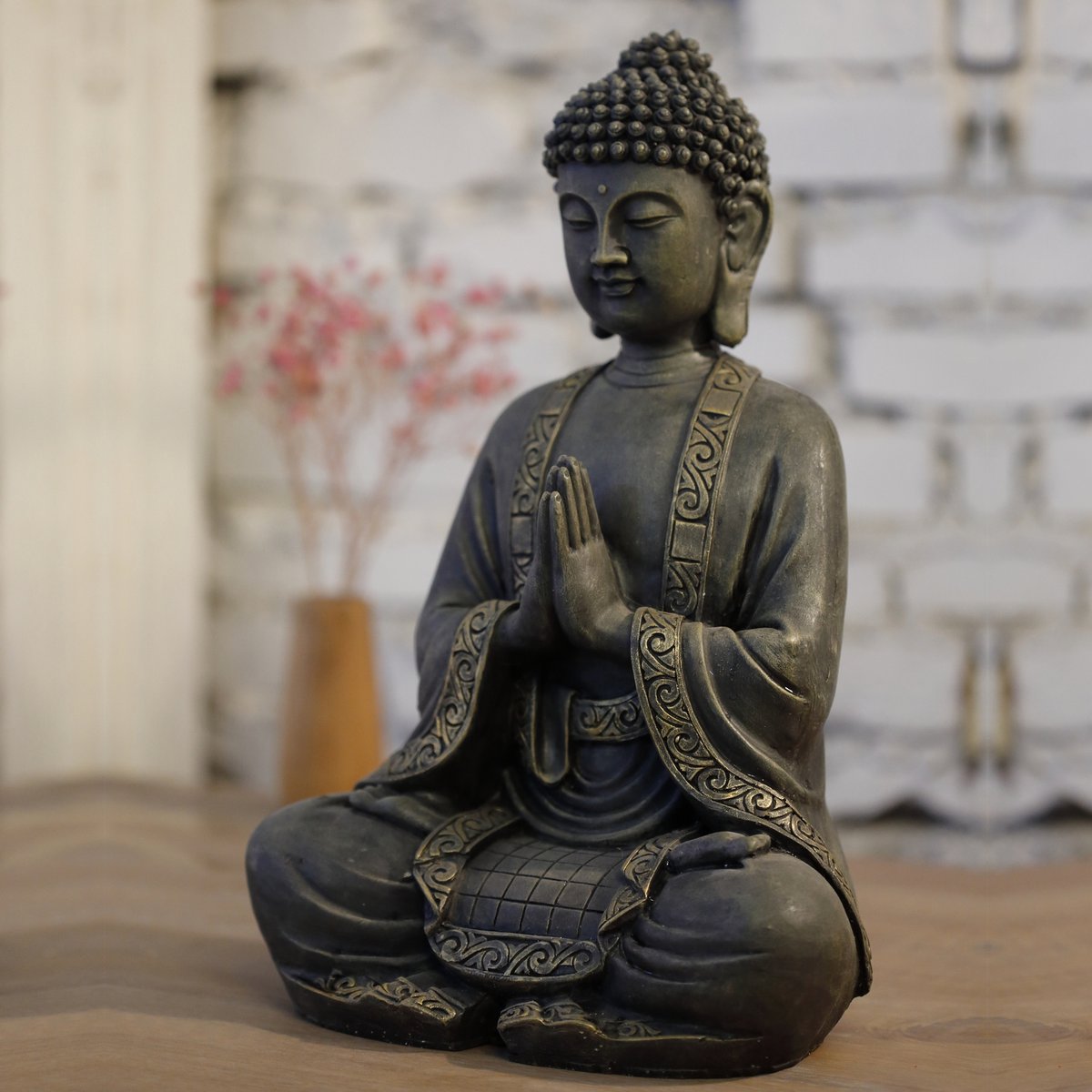 Gran estatua Buda Meditación-Decoración de Zen y Feng Shui-Broing una atmósfera espiritual y relajante a su estatua de interiores.