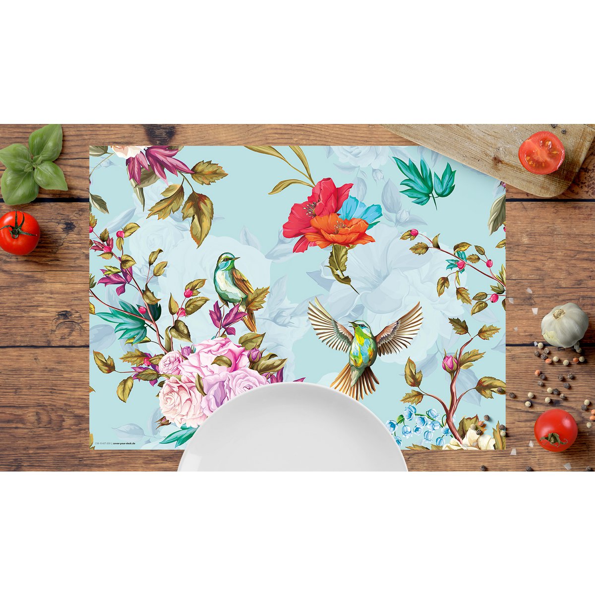 Buntes Vogelparadies | Platzsets aus Premium-Vinyl 44 x 32 cm - 4 Stück