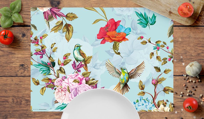 Colorful bird paradise | Place mats made of premium vinyl 44 x 32 cm - 4 pieces