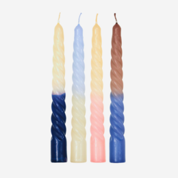 Candele per cena Twisted Dip Dye - Set di 4 - Nordic Nights