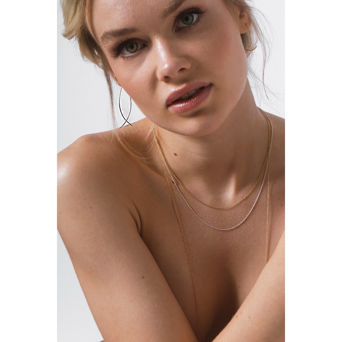 Delicate necklace made of 925 sterling silver - gold doubled