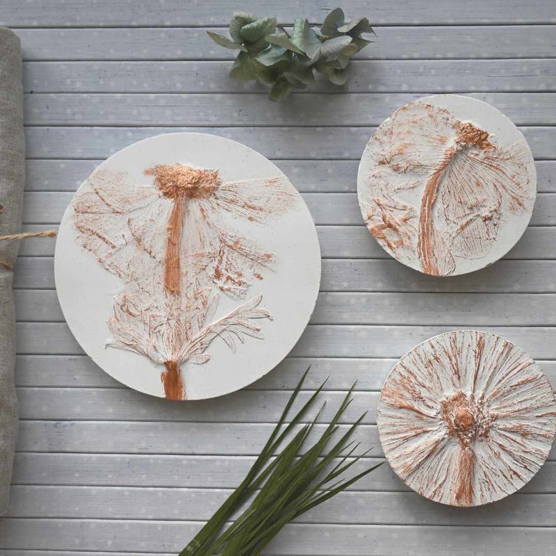 Set von 3 Mikro Fliesen, Anemone