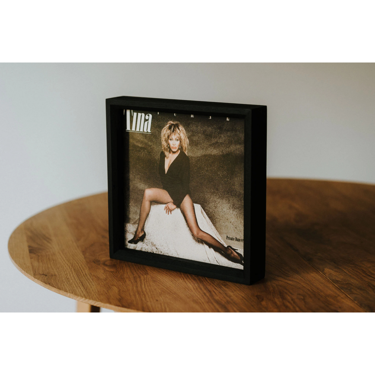 Frame di display da record in vinile in legno, cornice di quercia per arte dell'album da 12 pollici, supporto di copertina LP indipendente per ripiani o pareti