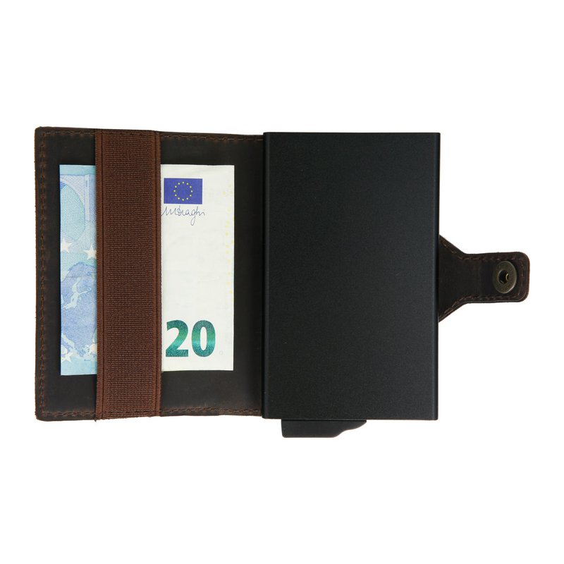 Card Case Plus Portefeuille Vintage Marron