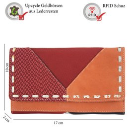 Sunsa women's wallet. leather purse. Wallet with RFID protection. Sustainable wallet made from leather scraps. Large women's wallet with many credit card compartments - wallet/purses for women the best gift idea.