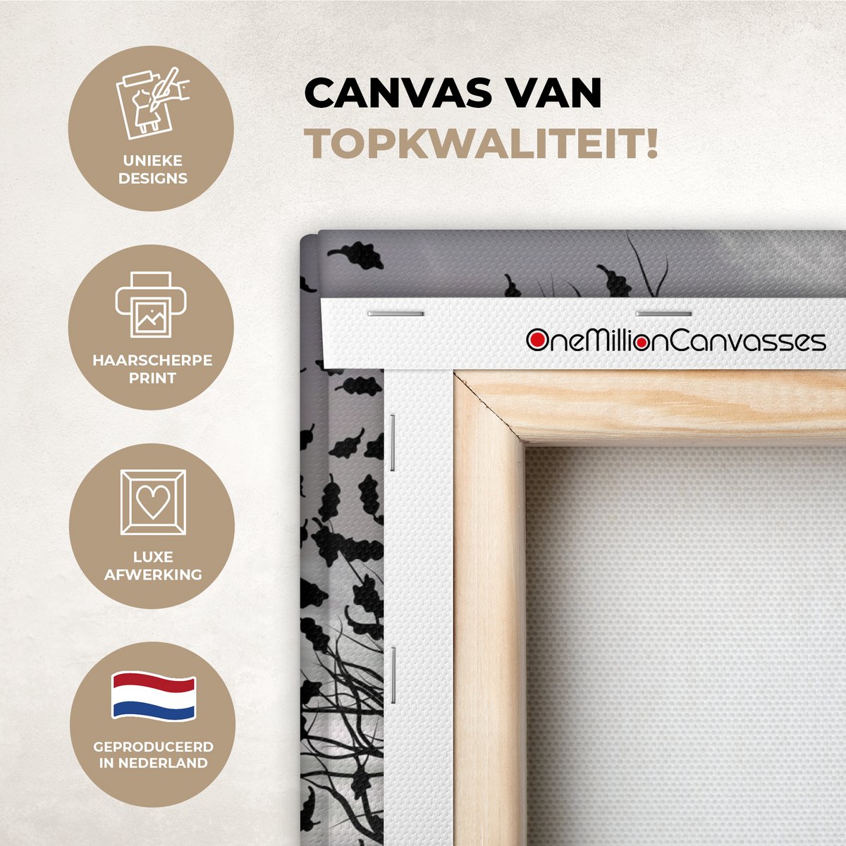Canvas schilderij  - Wanddecoratie Bomen - Gezicht - Bladeren - Moderne kunst - Muurdecoratie woonkamer - Kamer decoratie modern - Abstracte schilderijen