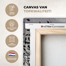 Canvas schilderij  - Wanddecoratie Bomen - Gezicht - Bladeren - Moderne kunst - Muurdecoratie woonkamer - Kamer decoratie modern - Abstracte schilderijen