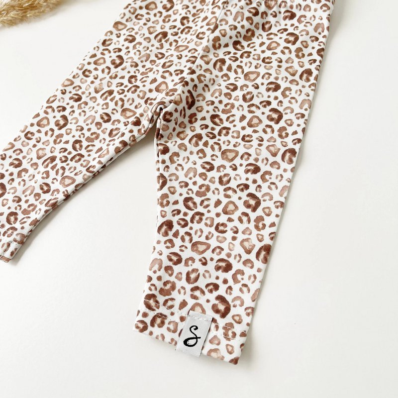 Beige de leopardo de legging