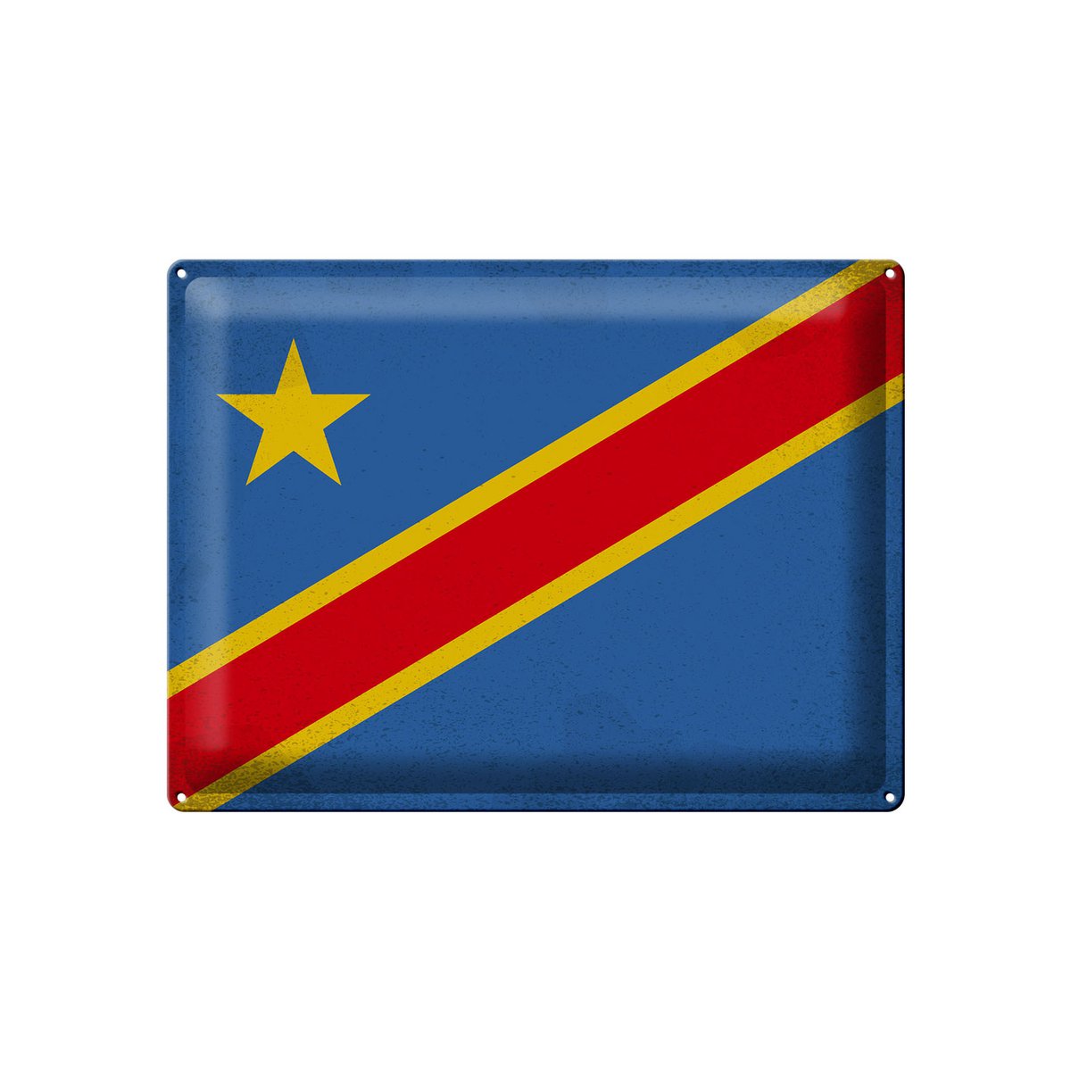 Tin Sign Flag DR Congo 40x30cm Flag Congo Vintage