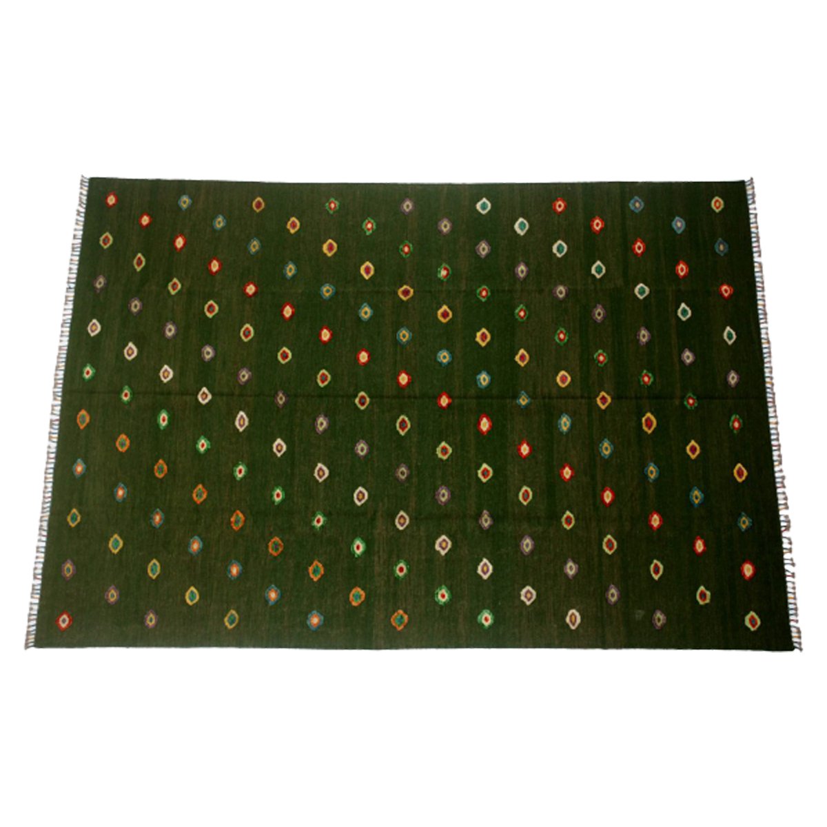 Soumak Turtle groen Kelim vloerkleed