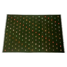 Soumak Turtle groen Kelim vloerkleed