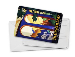 Postal de hojalata de viaje 10x14 cm Alemania en la Selva Negra cartel decorativo del puente
