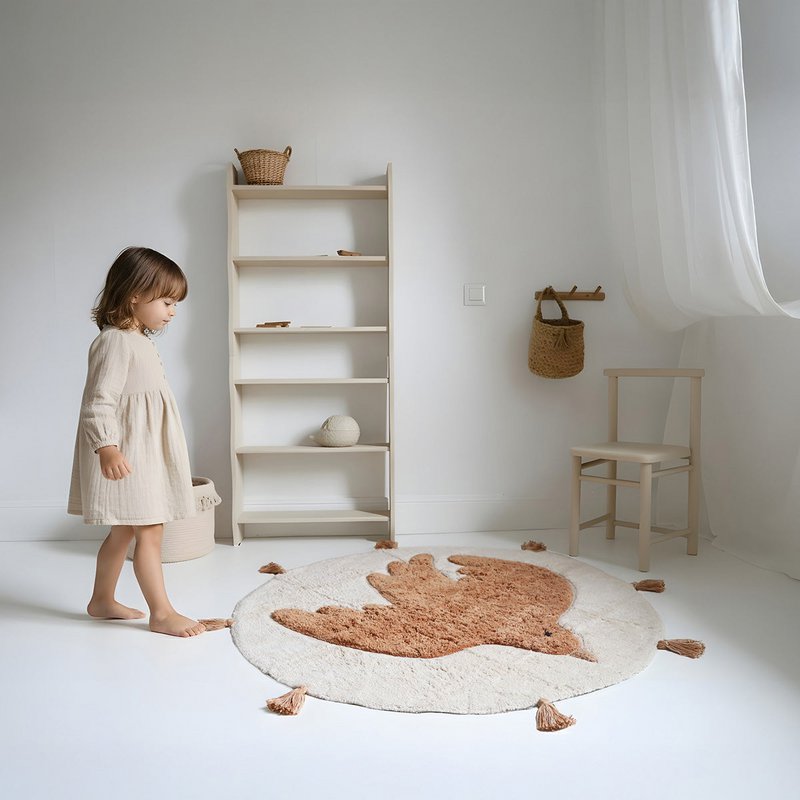 Round children's carpet Bohobird "toast"
