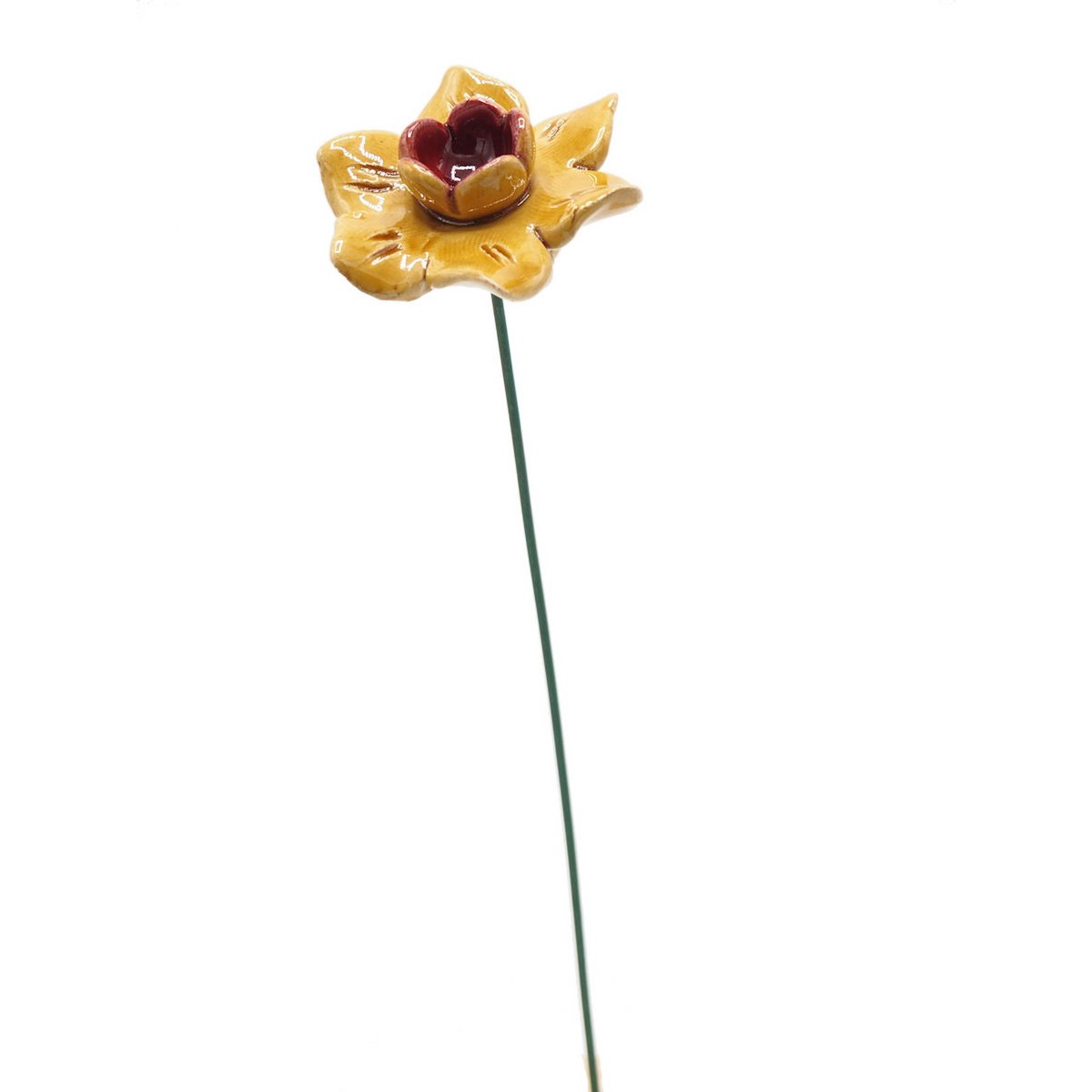 Daffodil flower ceramic yellow 4.5 cm