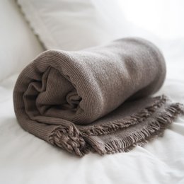 Merino tæppe Premium - taupe