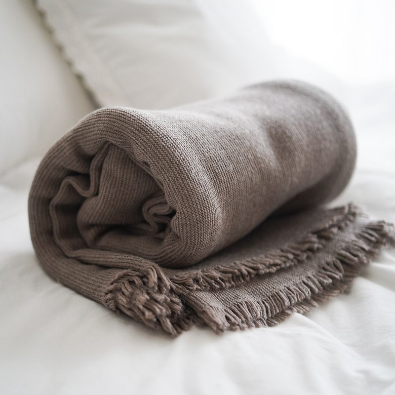 Merino tæppe Premium - taupe