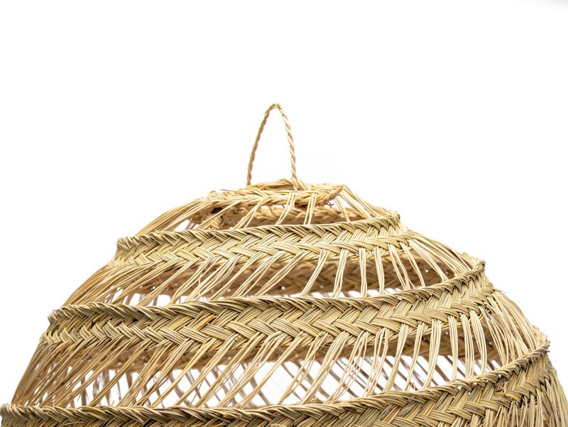 Håndlavet flet- og rattanlampe, loftslampe i etnisk stil 45 cm