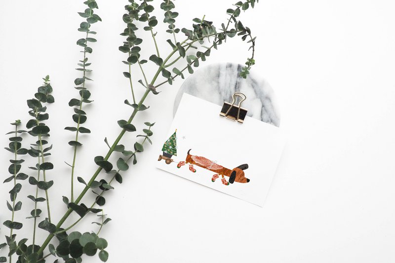 carte postale - série 'Noël' - 'Noël Teckel'