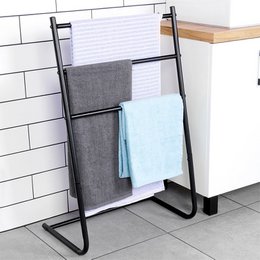 Towel Stand Metal Black