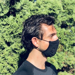 Sports mouth cap washable 1 layer Black