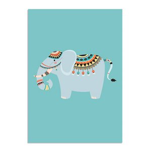 Elephant - Indian Style - Children's room poster