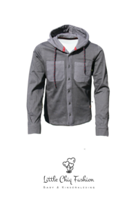 Funkle Jungen-Overshirt – Grau kariert mit Kapuze – lässiger Luxus