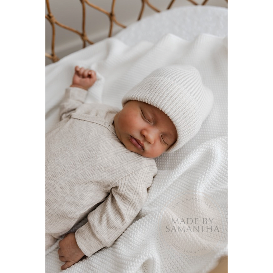Merino baby beanie off white