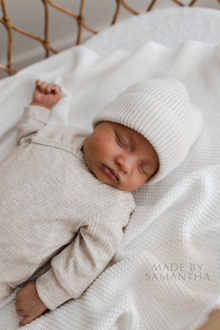 Merino baby beanie off white