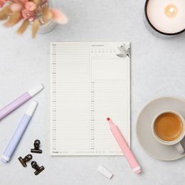 A5 daily planner 'Lotus' writing pad with a minimalist, neutral-toned design suitable for daily planning and organization.