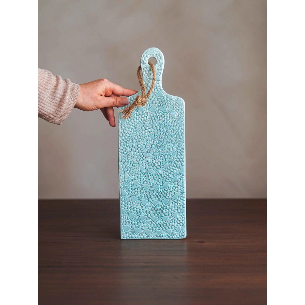 Tabla de servir rectangular de crochet – Hecha a mano en Portugal