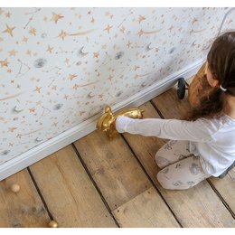 Aquarel Sterren Kinderbehang - Ivoor Kleur