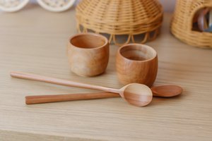 2 stuks duurzame houten lepel