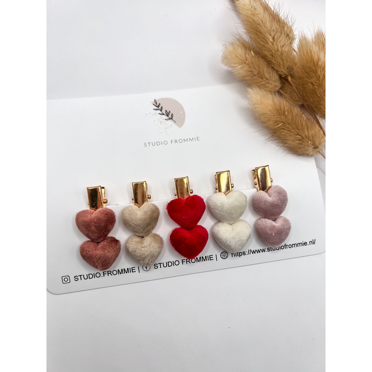 Set of hair clips Hearts 2