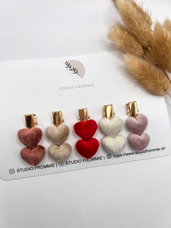 Set of hair clips Hearts 2