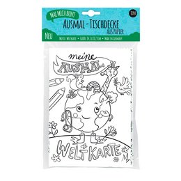 Coloring tablecloth motif world map
