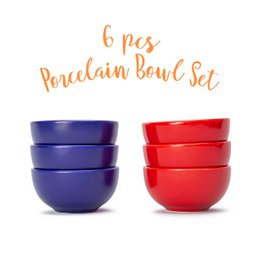 Zestaw 6 małych dekoracyjnych misek porcelanowych, styl Matrix 8cm