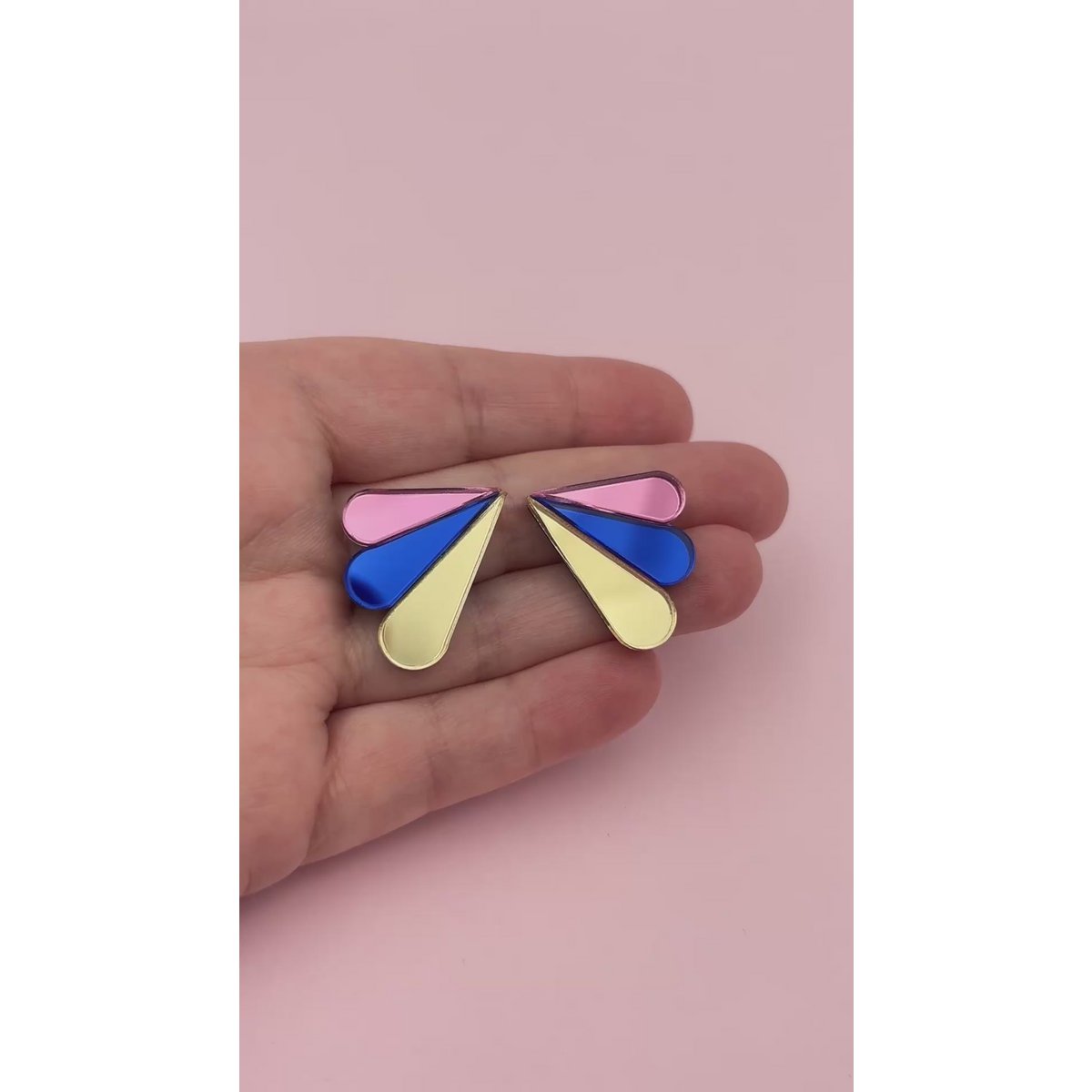Boucles d'Oreilles Puces Miroirs Armance