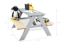 Children´s picnic bench „Nicki für 4”, grey