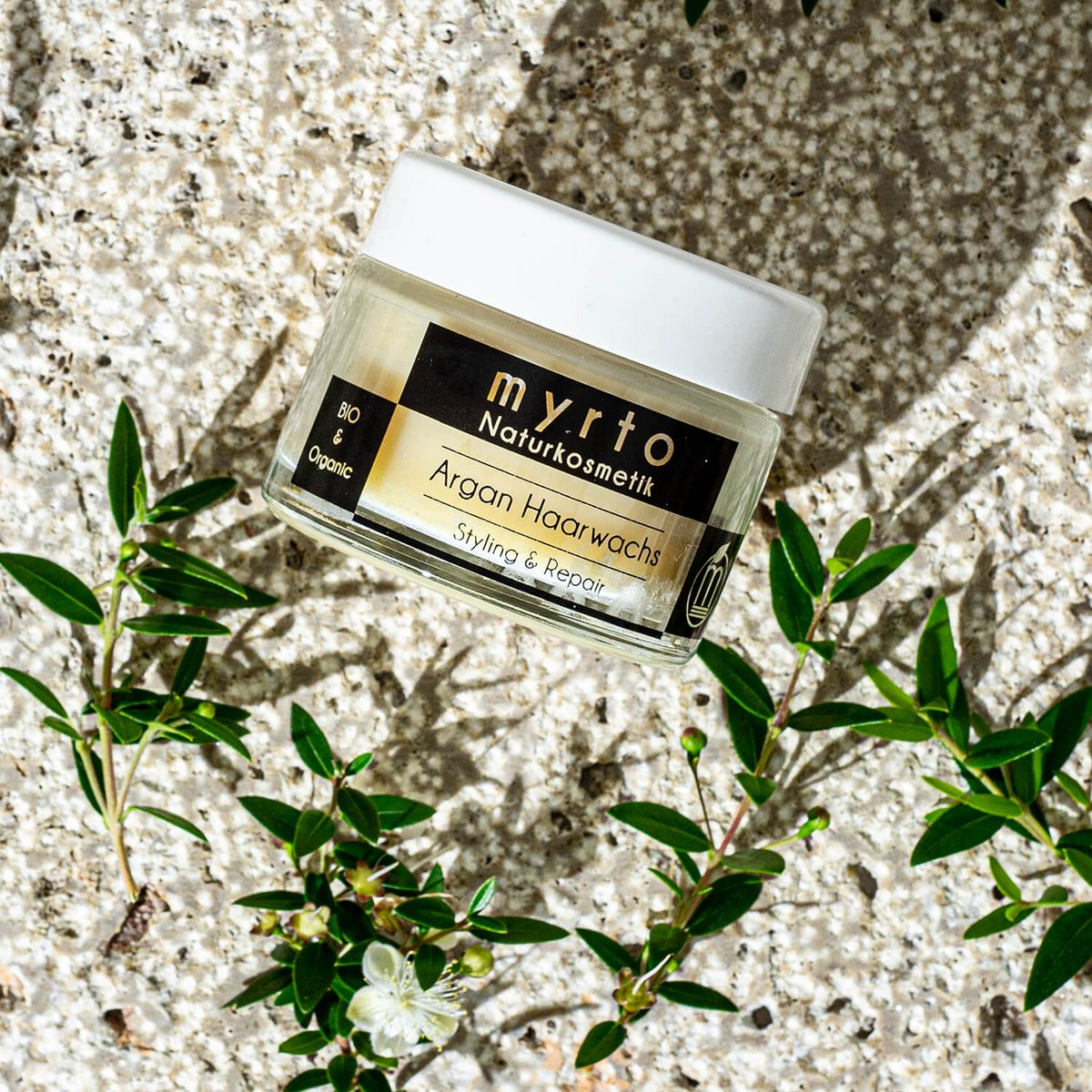 myrto organic argan hair wax - smoothing finisher for styling and repair