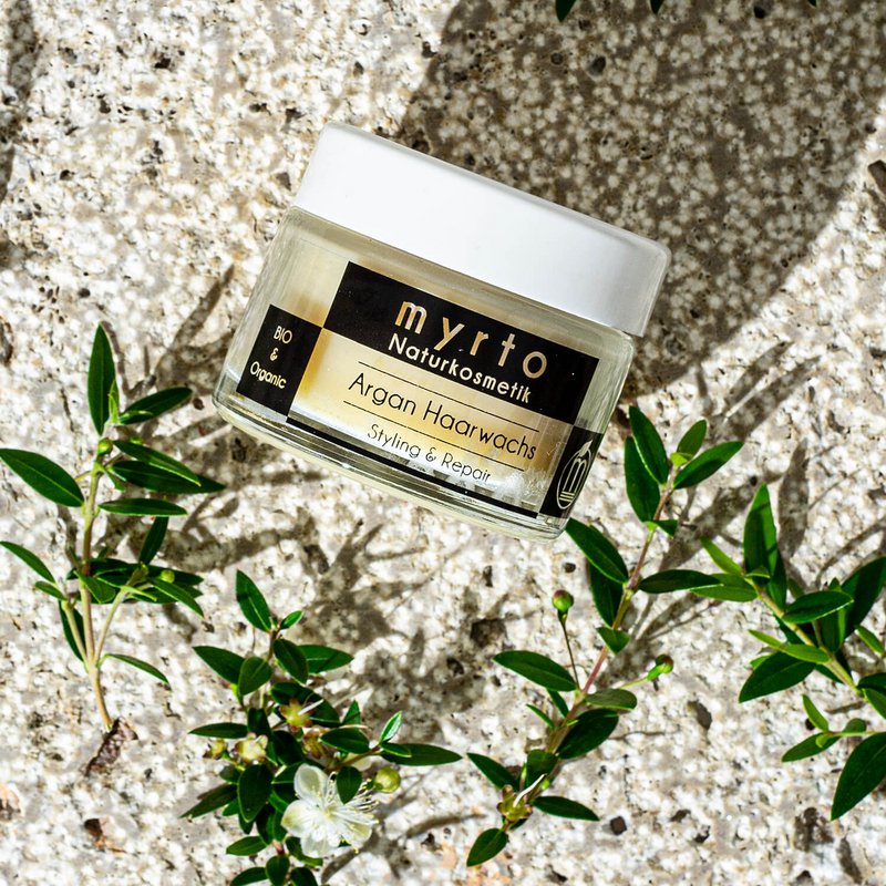 myrto organic argan hair wax - smoothing finisher for styling and repair